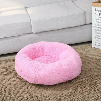 Self-Warming Round Pet Bed - Plush, Non-Slip Mat for Cats & Dogs - BeeTrendyShop.COM