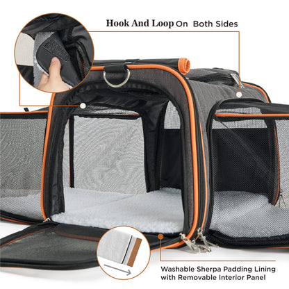 Expandable Pet Carrier Bag – Airline Approved Travel Bag for Dogs & Cats