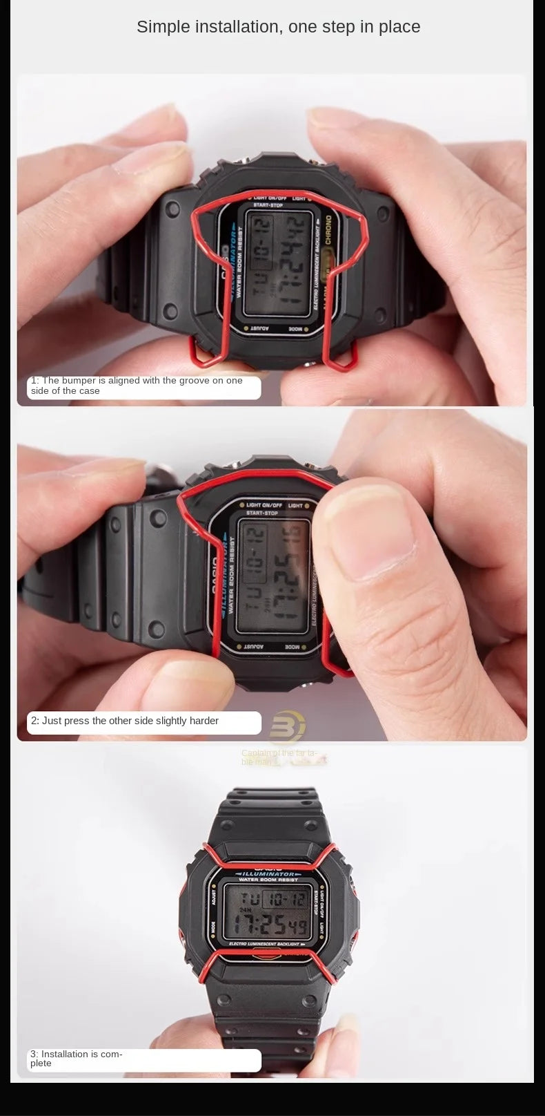 For CASIO Electronic Watch Case AE1200/AE1300 series Men Metal Anti-collision stainless steel Modified watch bezel Bumper