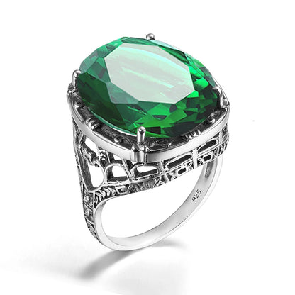 925 Sterling Silver Amethyst Gemstone Ring – Handmade Victorian Jewelry