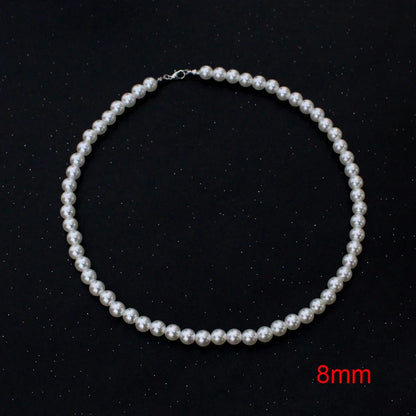 Classic White Pearl Choker Necklace – Elegant Beaded Chain