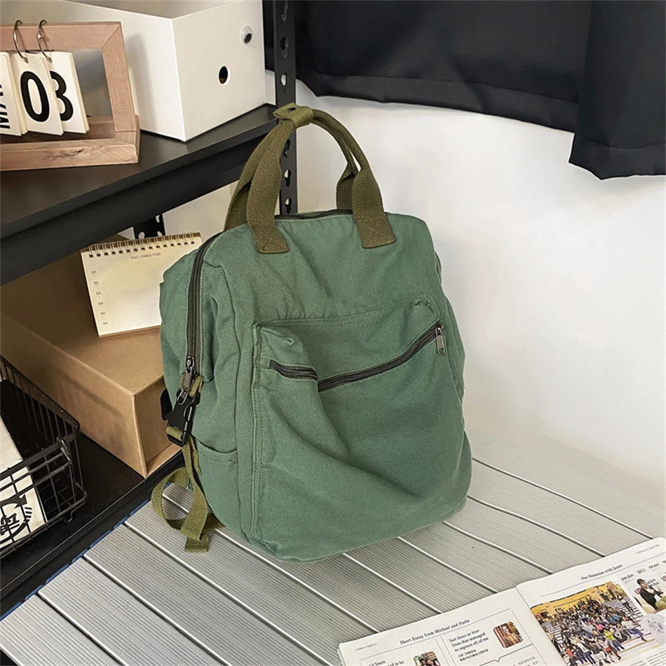 Canvas Backpack Vintage School Bag