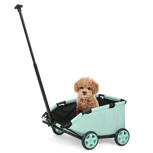 Compact Rotating Pet Stroller - 4-Wheel Foldable for Cats & Small Dogs