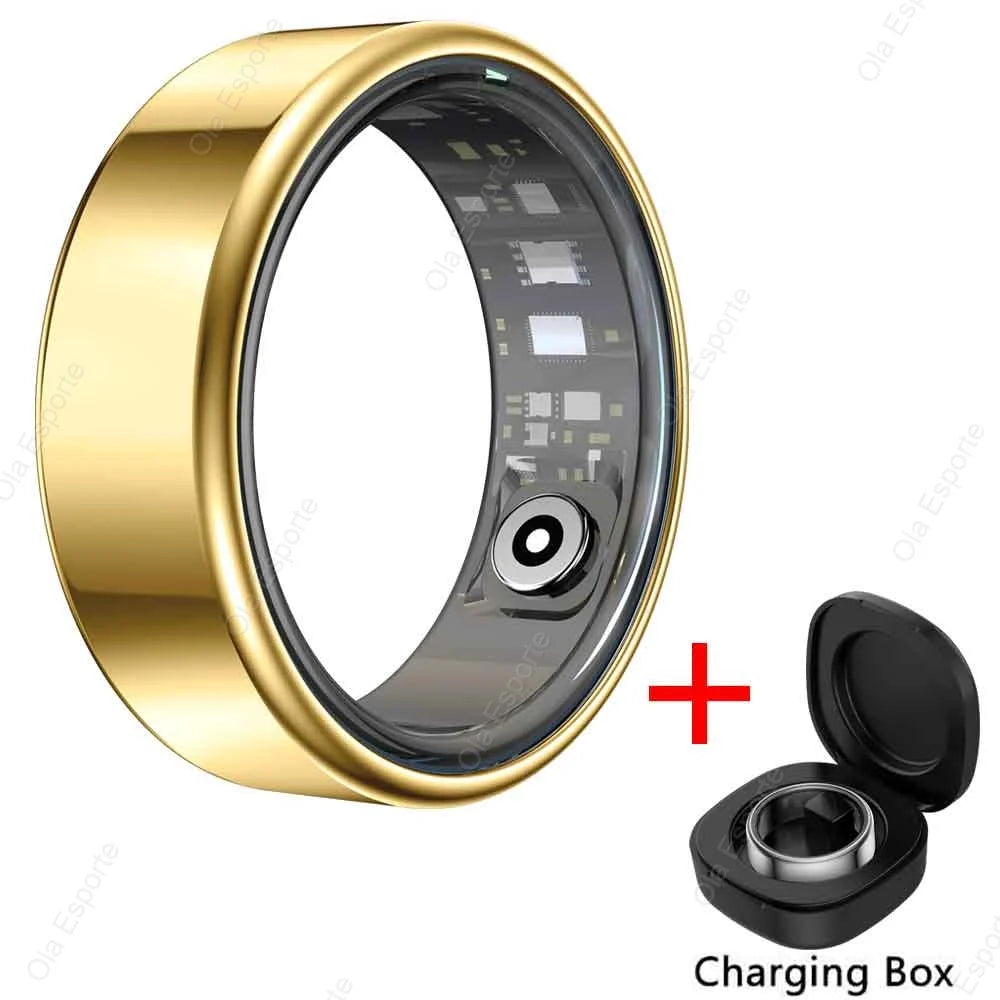 New Smart Ring Men Women, Heart Rate and Blood Oxygen Monitor Smart ring IP68 & 5ATM Waterproof, Multi-sport Mode Rings Man