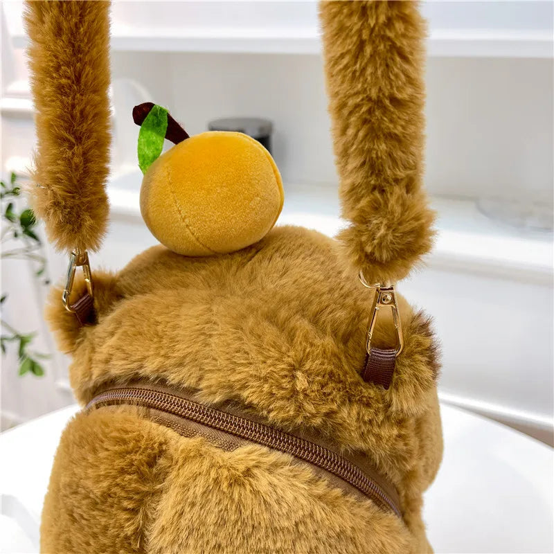 Cute Soft Plush Capybara Backpack Girl Fashionable Crossbody Bag for Women Kawaii Shoulder Bag for Children Gifts for Girlfriend - BeeTrendyShop.COM