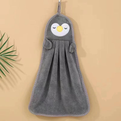 Cute Animal Kids Hand Towel – Soft Hanging Towel for Bathroom & Kitchen