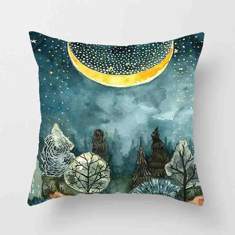 Japanese Geometric Peak Linen Cushion Cover – Encrypted Woven Throw Pillow Case for Sofa & Home