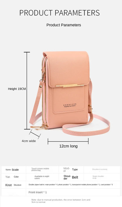 Crazy Bag Fashion Touch Screen Lock Cell Phone Bag Women's Mobile Phone Card Holder Crossbody Shoulder Bag - BeeTrendyShop.COM