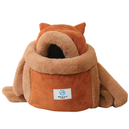 Plush Pet Carrier Backpack – Warm & Portable for Cats & Dogs