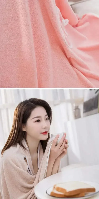 Womens Bath Towels Girls Wearable 140*85Cm Fast Drying Bathing Beach Spa Bathrobes Wash Clothing, Shower Bath And Gym Towel - BeeTrendyShop.COM
