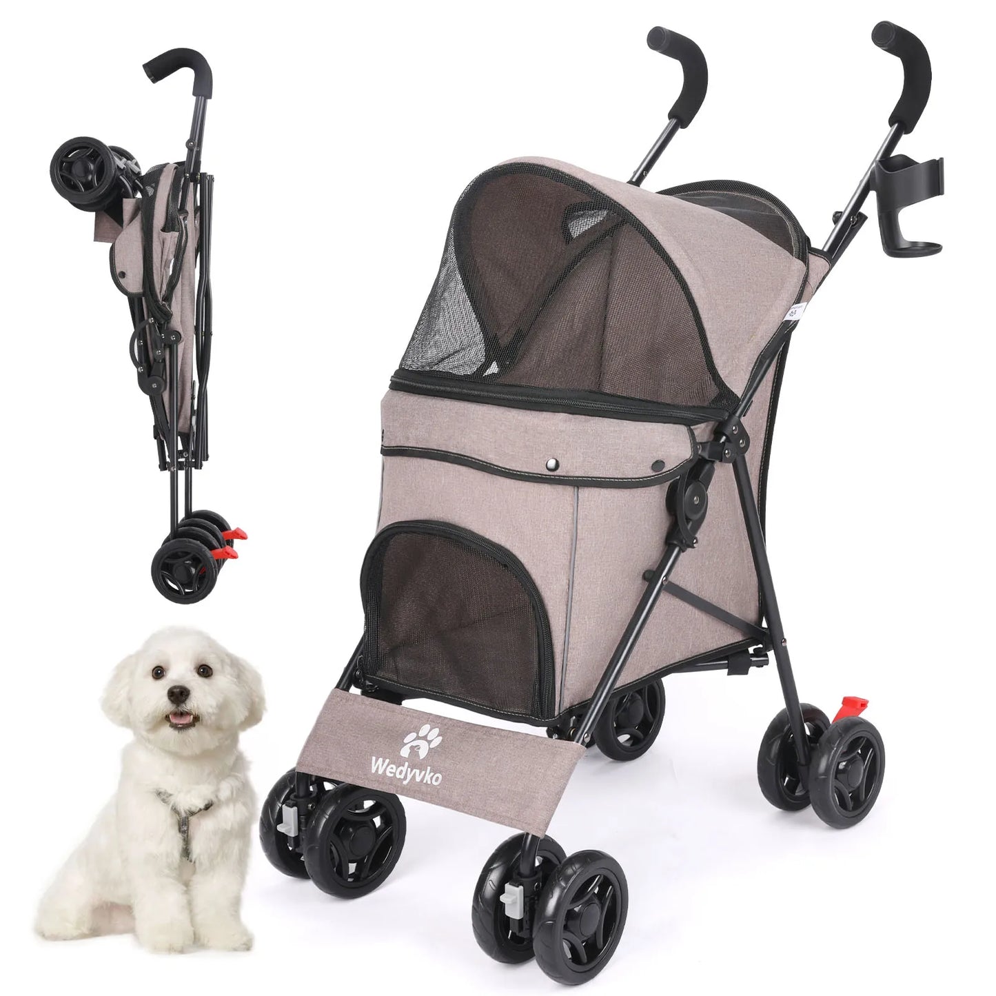 Portable Pet Stroller - Breathable Carrier for Small Dogs & Cats