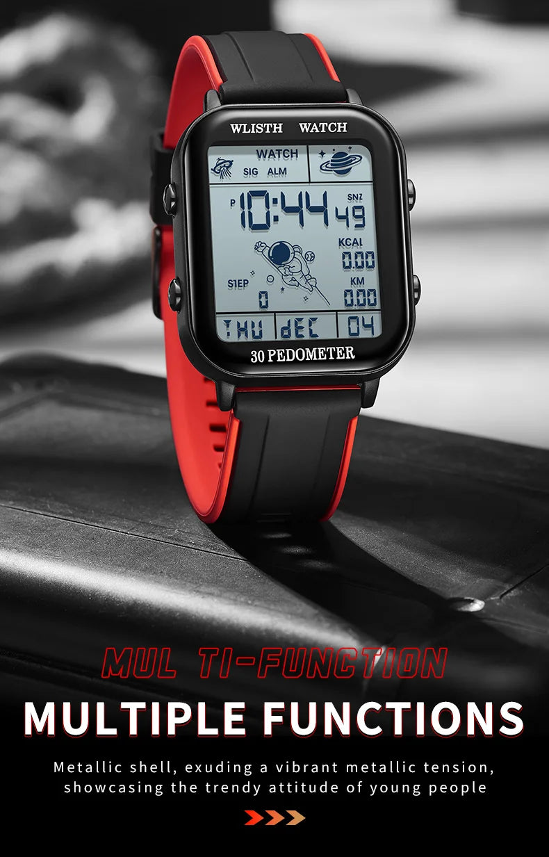 Digital Watche for Man Stopwatch Wristwatch Clock Electronic Watch Outdoor Timing Wristwatch Multi-Function Digital montre homme