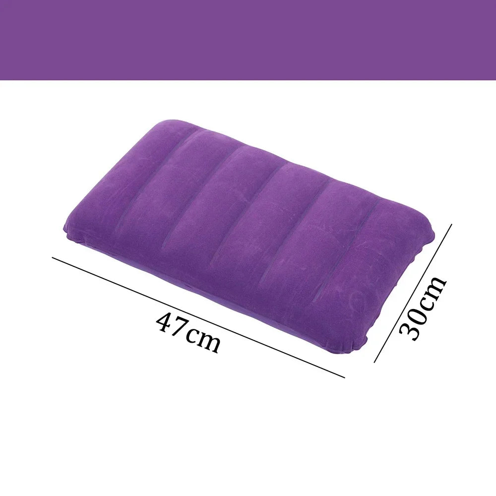 Inflatable Travel Pillow 47x30cm – Foldable Camping & Airplane Head Rest Cushion