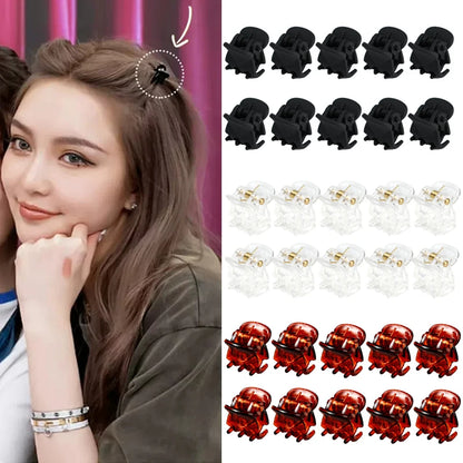 Mini Black Hair Claw Clips Set – Plastic Ponytail Holder for Women, Girls & Kids (10/20/30Pcs)