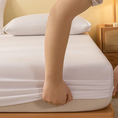 Solid Matte Pure White Bed Sheet – Minimalist Bedroom Bedspread (Excluding Pillowcases)