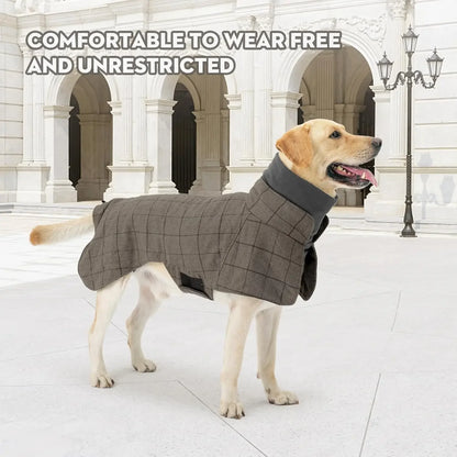 English Plaid Dog Vest - Fleece Lined Windbreaker with Traction Eyelets - BeeTrendyShop.COM