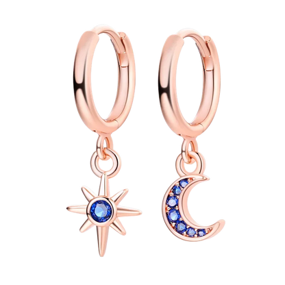 925 Sterling Silver Sparkling Hoop Earrings – Moon Pearl Heart Crystal Jewelry for Women