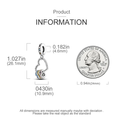925 Sterling Silver Love Heart Family Charm Bead – DIY Jewelry Gift for Women