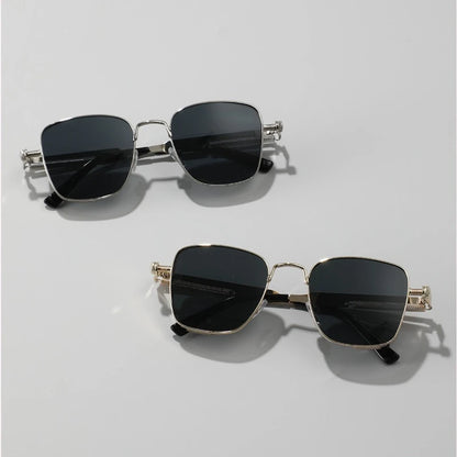 KUIMIM Steampunk Driving Sunglasses – Vintage Metal Frame UV400 Spring Hinge