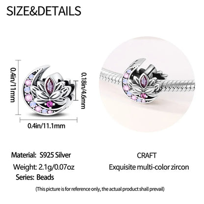 925 Sterling Silver Classic Retro Lotus Heart-Shaped Charms Beads Fit Original Pandach Bracelets Fine DIY Anniversary Jewelry