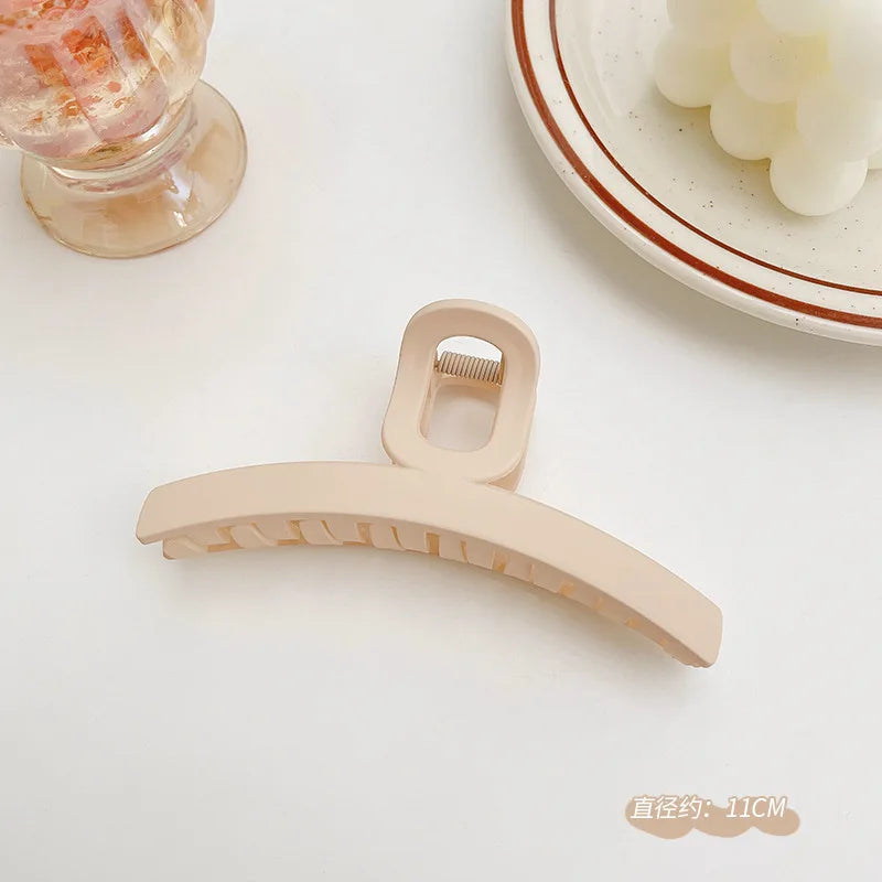 Large Acrylic Hair Claw Clip – Korean Style Coffee Color Hairpin for Women & Girls