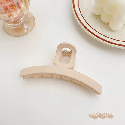 Large Acrylic Hair Claw Clip – Korean Style Coffee Color Hairpin for Women & Girls