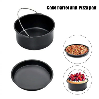 Non-Stick Round Cake Baking Pan with Handles – 6/7/8 Inch Air Fryer & Oven Safe
