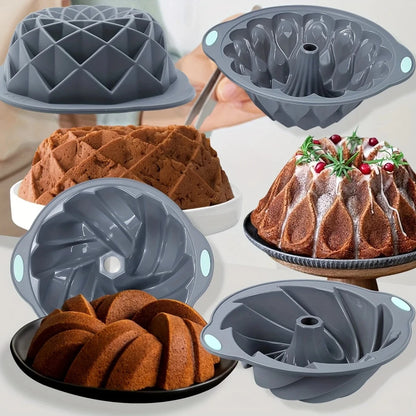 Silicone Bakeware Set – Non-Stick Flower & Assorted Shape Cake Molds for Muffins & Chocolates