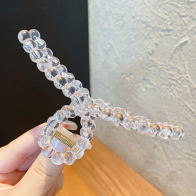 Large Clear Hair Claw Clip – 4.5-Inch Transparent Hairpin for Thick & Thin Hair (3Pcs)