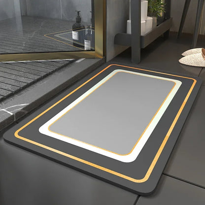 Diatom Mud Bathroom Mat – Nordic Style Anti-Slip Absorbent Toilet Floor Carpet | Soft Diatomite