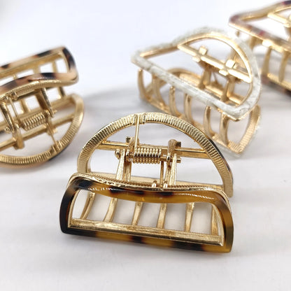 Mini Half-Round Acetate Hair Claw Clip – Fashion Hairpin Gripper for Women (5cm)