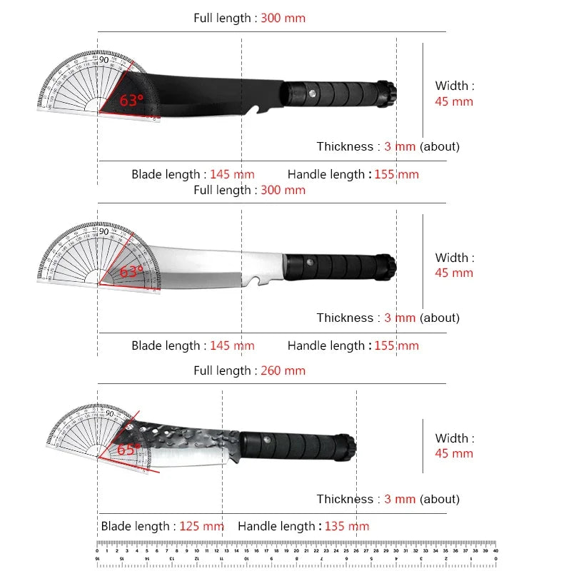 Handmade Forged Butcher Boning Knife Stainless Steel  Knife Meat Cleaver Fruit Cutting Knife Plastic Handle Cooking Tools