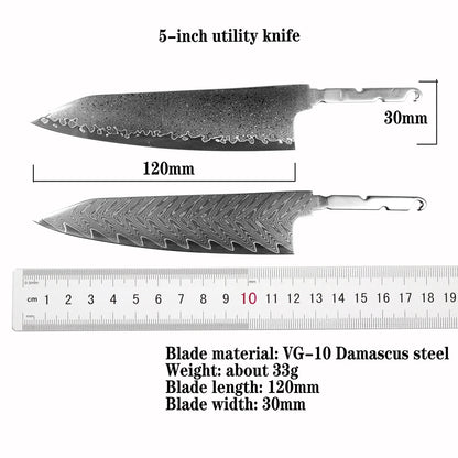 DIY VG10 Damascus Steel Knife Blank – Sharp Chef & Utility Knife Making Material