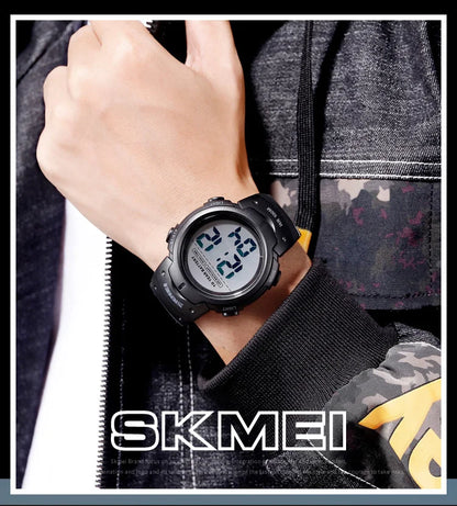 Men's Outdoor Digital Watch – 100M Waterproof, LED, 10-Year Battery, Alarm & Date Display