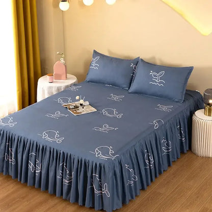 Fashion Modern Washed Flat Bed Sheet – Skin-Friendly Comfortable Bedding Mattress Cover for Students