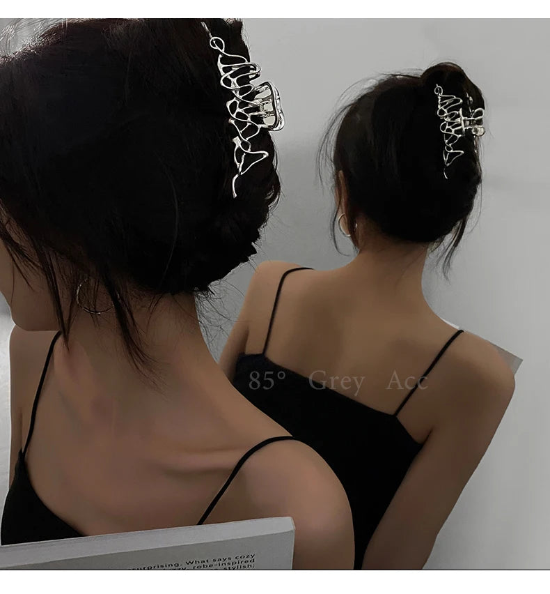Large Metal Hair Claw Clip – Punk & Vintage Style Barrette for Women