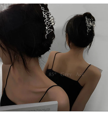 Large Metal Hair Claw Clip – Punk & Vintage Style Barrette for Women