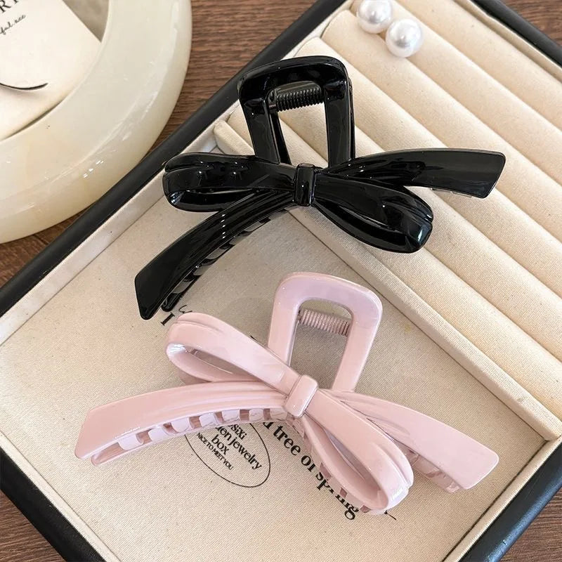 Large Bow Hair Claw Clip – Korean Acrylic Ponytail Barrette for Women
