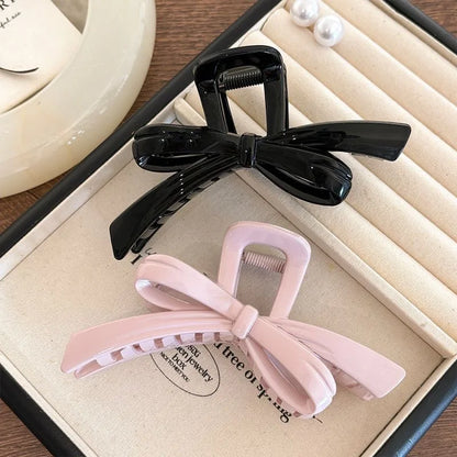 Large Bow Hair Claw Clip – Korean Acrylic Ponytail Barrette for Women