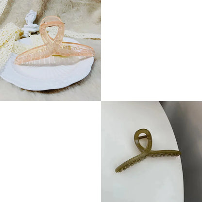 Cross Matte Hair Claw Clip Set – Large Korean Hairgrip for Women (2/4Pcs)