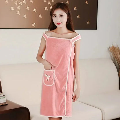 Womens Bath Towels Girls Wearable 140*85Cm Fast Drying Bathing Beach Spa Bathrobes Wash Clothing, Shower Bath And Gym Towel - BeeTrendyShop.COM