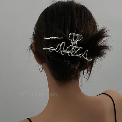Large Metal Hair Claw Clip – Punk & Vintage Style Barrette for Women