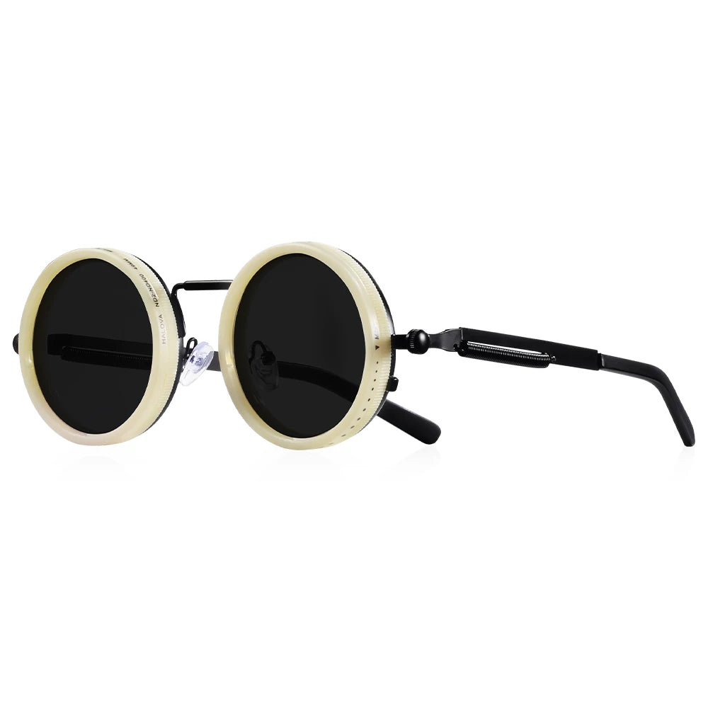 CRIXALIS ND9 Polarized Round Sunglasses – Adjustable Dimming UV400 Alloy Frame