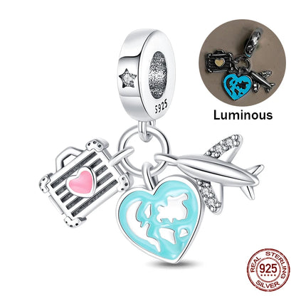 925 Sterling Silver Chameleon Luminous Butterfly Charm Bead – DIY Jewelry