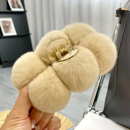Furry Korean Hair Claw Clip – Fashion Barrette for Women