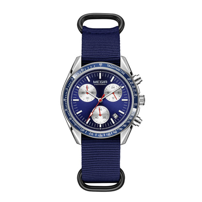 MEGIR Fashion Men Quartz Wristwatches Military Sport Watches Canvas Strap Waterproof Chronograph Clock Gift for Men Montre Homme - BeeTrendyShop.COM