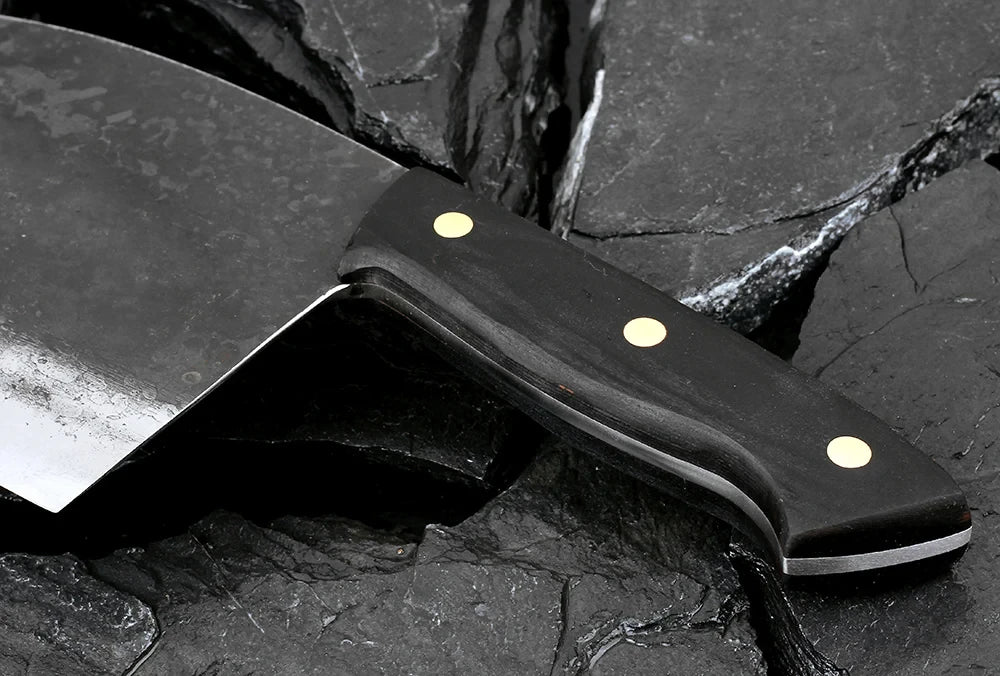 Hand-Forged Professional Butcher Knife Full Tang High-Carbon Steel Sharp Chinese Chef Knife Pork Beef Lamb Poultry Cutting Knife