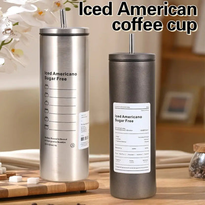 600ML Creative Thermal Water Bottle – Large Capacity Insulated Tea Mug Stainless Steel