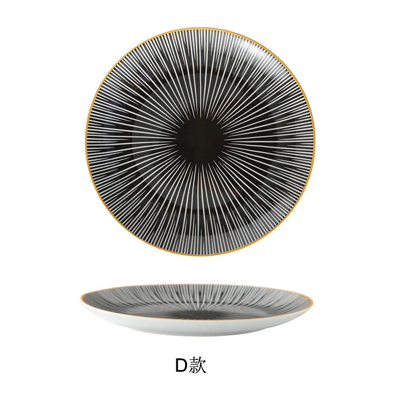 Japanese-style wavy vegetable plate Household ceramic creative Western food plate High-end Nordic dessert plate