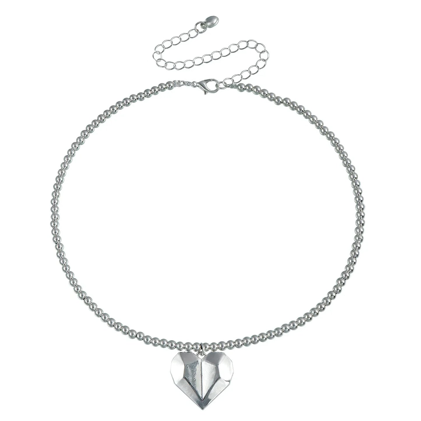 Layered Necklaces Heart Pendant Chain Jewellery Women Y2k Choker Glass Neck Collier Colar Feminino Cadenas Para Mujer for Girls